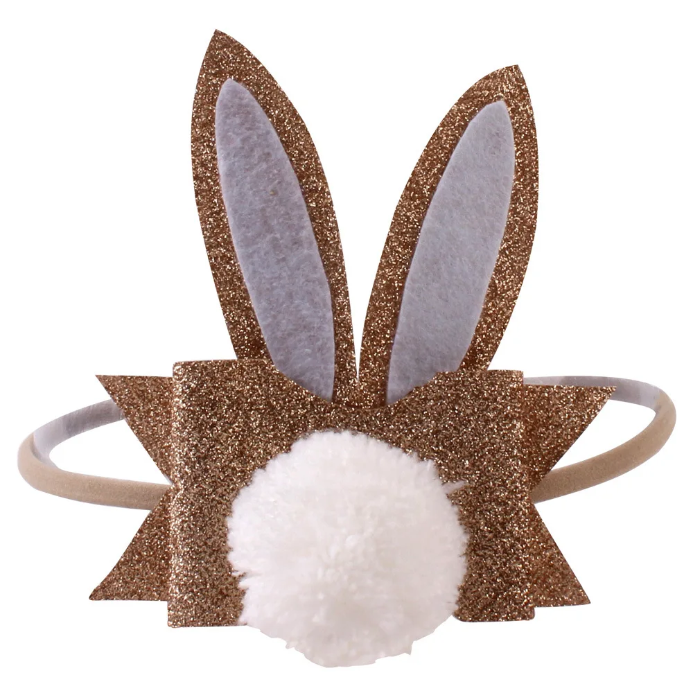 2021 Newborn Baby Headband Rabbit Ears Plush Ball Hair Bows Elastic Nylon Headbands Handmade DIY Girls bands Accessories | Аксессуары