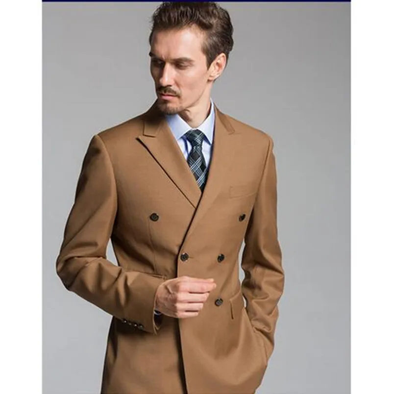 

Fashion Slim Fit Brown Men Suit Wedding Party Prom Suit Groomsmen Tuxedo Men's Casual Work Wear Suits (Jacket+Pants)