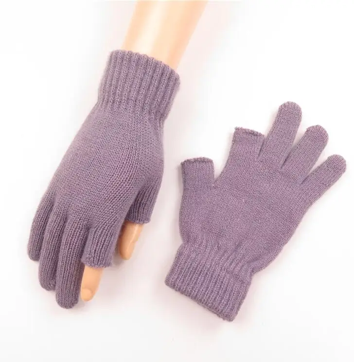 Женские плотные вязаные перчатки из тепловой пряжи на осень и зиму женские