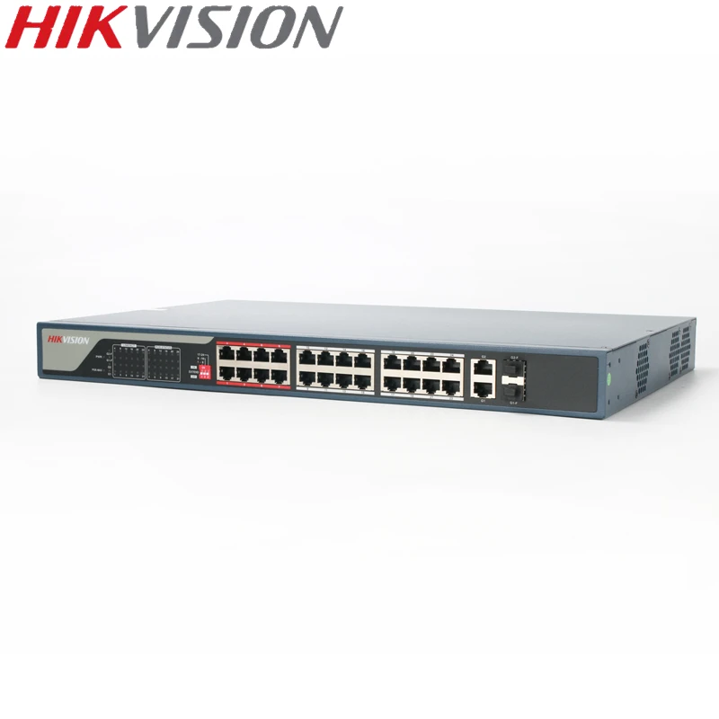 HIKVISION PoE коммутатор DS-3E0326P-E неуправляемый 24 порта 10/100 Мбит/с+ 2 канала связи 1000 м для 24CH NVR CCTV IP камеры 802.3at 802.3af