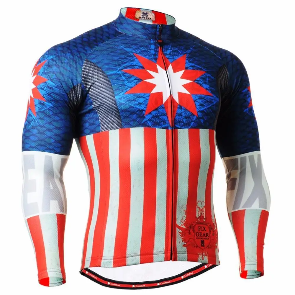 Спортивный костюм для велоспорта с длинным рукавом 3 задними карманами