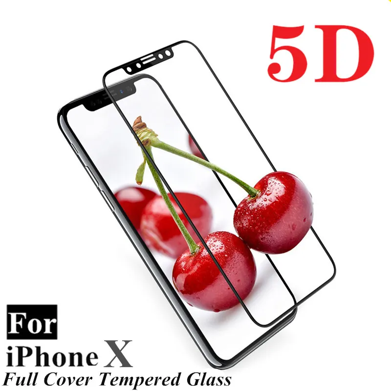 Полноэкранное закаленное стекло 5D (2-го поколения 4D) для iPhone X 10 9H, взрывозащищенное Закаленное стекло, защитная пленка, чехол для iphone X 10