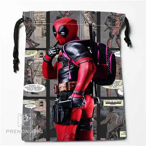 Drawstring Bags Пользовательские Дэдпул мешки Drawstring печати для хранения мода путешествия мини-сумка Плавание Пеший Туризм игрушки мешок Размеры 18x22 см#171208-02 - Цвет: Drawstring Bags