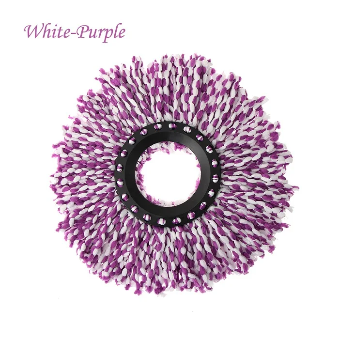 White-Purple 1 шт. цветная домашняя Волшебная сменная Автоматическая насадка для швабры 360 Вращающаяся Чистящая подушечка из микрофибры инструменты для уборки дома - Цвет: White-Purple