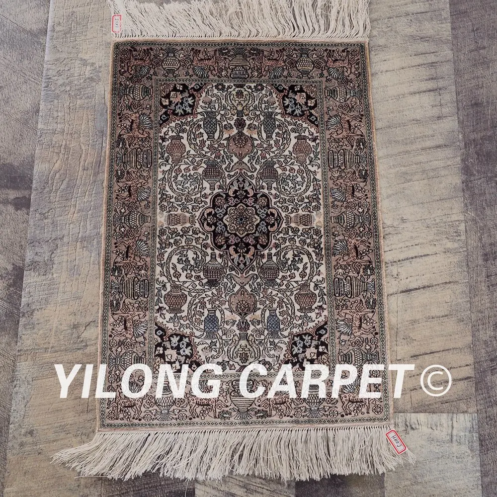 Yilong 1 'x 5' 500 линий Кум шелковый ковер традиционная Восточная мечеть дизайн