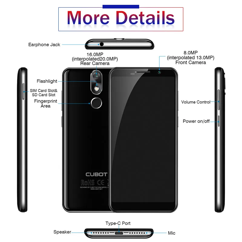 Cubot Power смартфон с 5 99 дюймовым дисплеем восьмиядерным процессором Helio P23 ОЗУ 6 ГБ