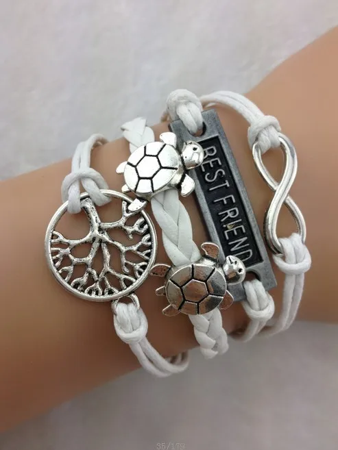 1 шт. древо жизни морская черепаха лучший друг и Бесконечность браслет в