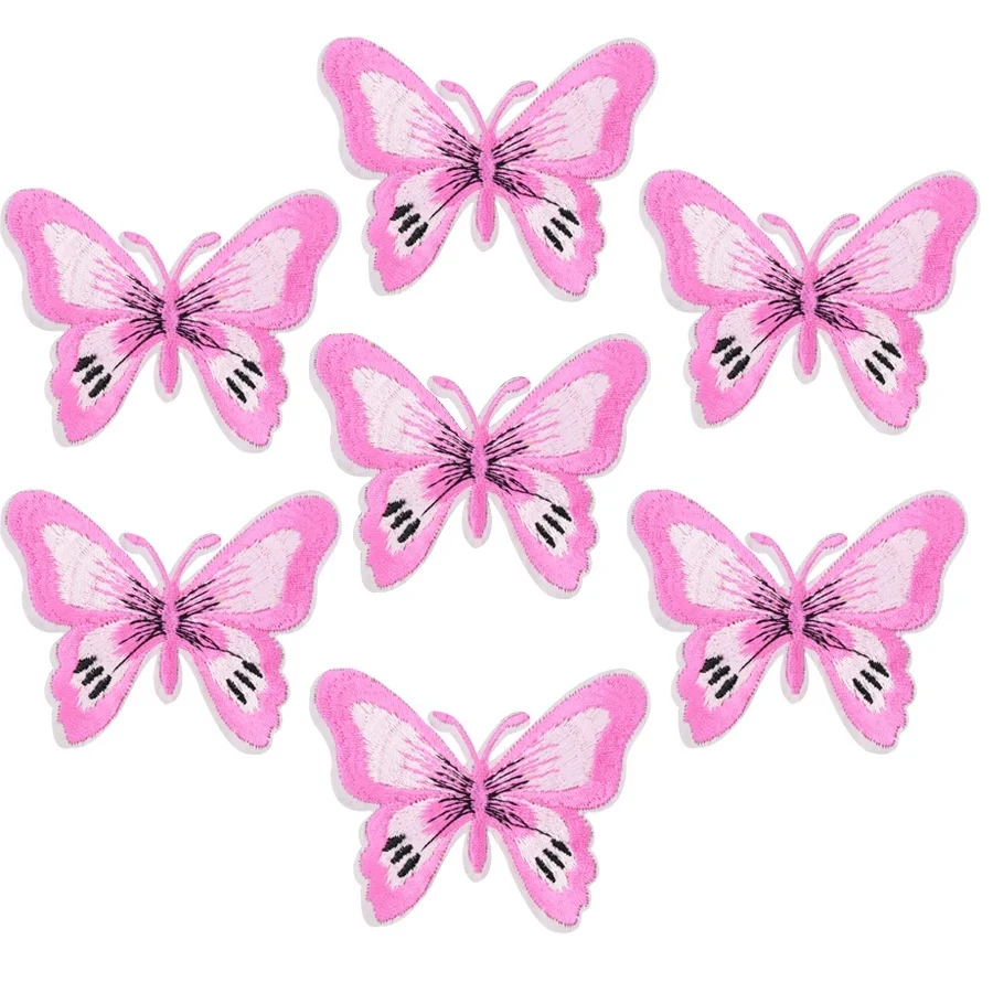5 шт./лот термоклейкие нашивки для одежды разноцветные бабочки вышивка