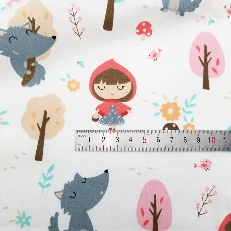 100% хлопчатобумажная ткань с принтом для маленьких девочек саржевая