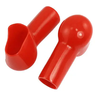 10 x Red Soft Plastic Smoking Pipe Style Battery Terminal Boots Sleeves | Cable