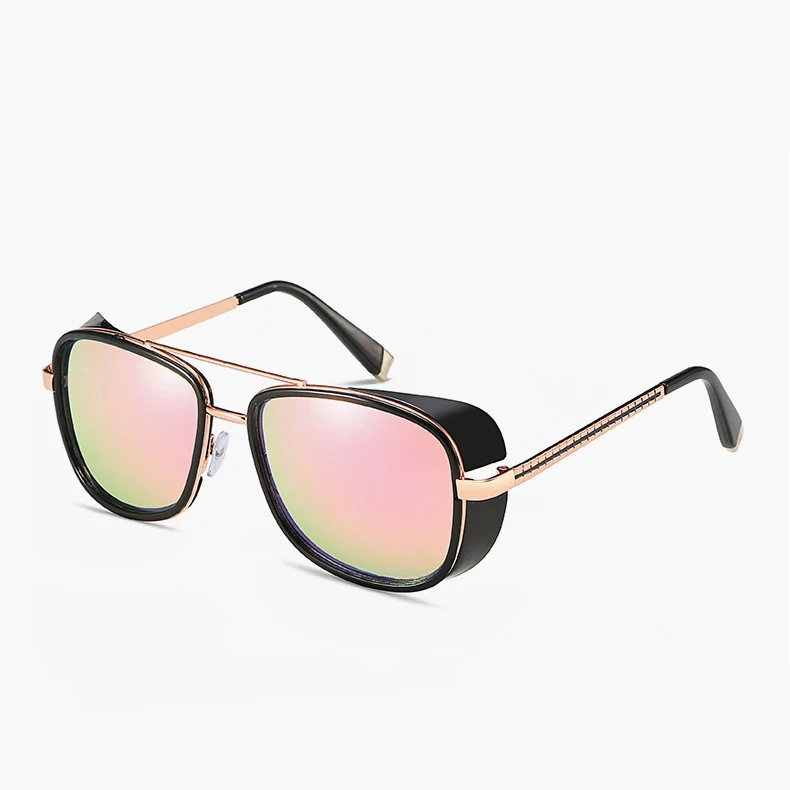 ATLRC61-8 Psacss Vintage PUNK Sunglasses Men Women Tony Stark Iron Man Fashion High Quality Sun Glasses For Driving Outdoor Gafas de sol - Цвет линз: ATLRC61-8
