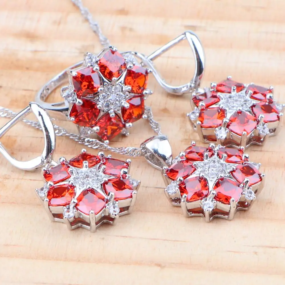 Кубический Цирконий Серебро 925 Свадебные Ювелирные наборы для женщин костюм с