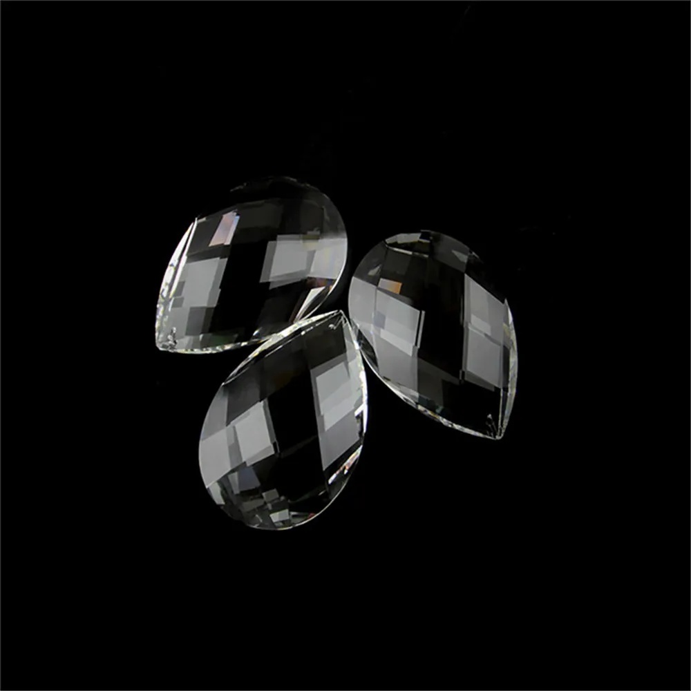 

60pcs/Lot 76mm Crystal Almond Prism Drop Chandelier Crystal Glass Prisms Transparent Color For Wedding Home Decoration