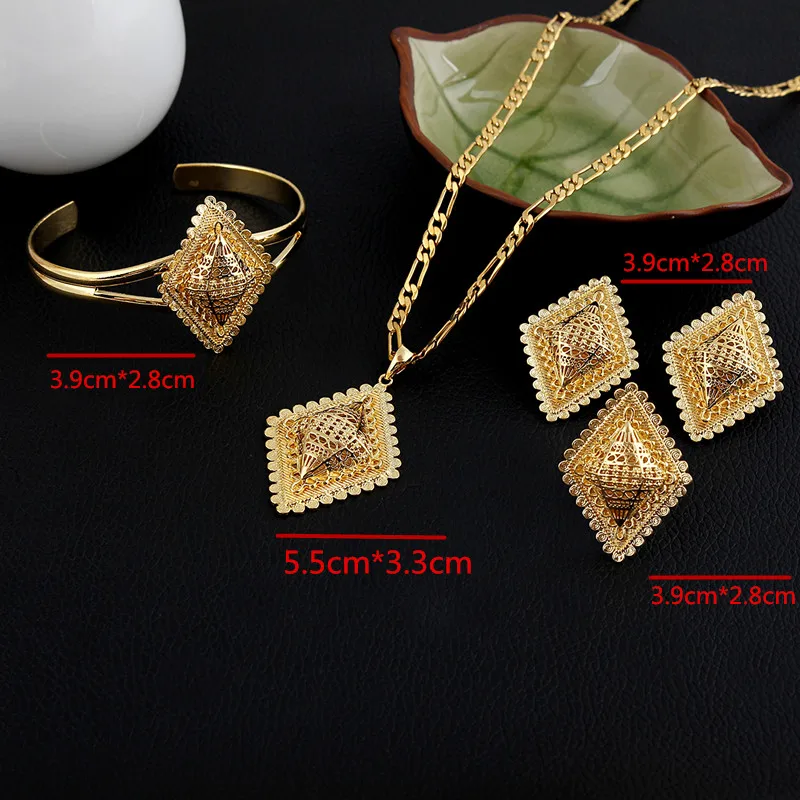 Высокое качество золотого цвета квадратный Эфиопский женский свадебный