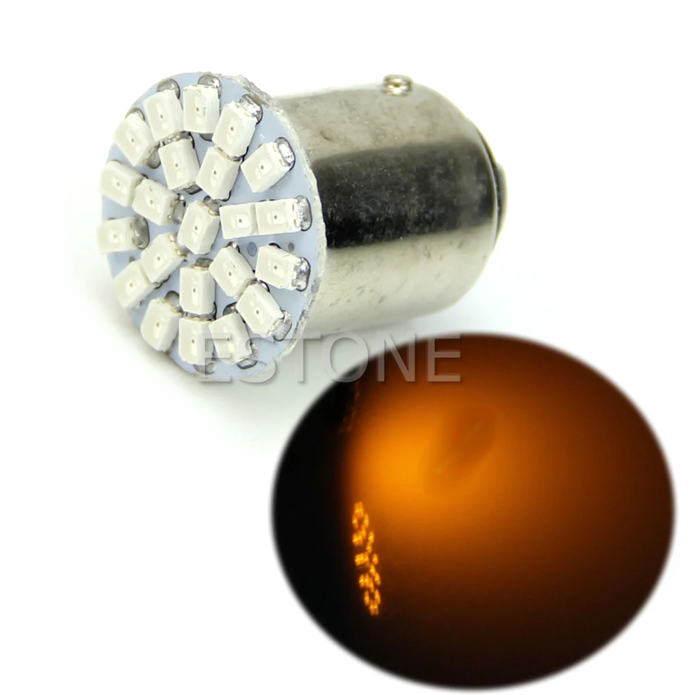Новинка 1157 BAY15D 22-LED 1206 SMD 7528 Стоп сигнал поворота лампа желтый | Автомобили и