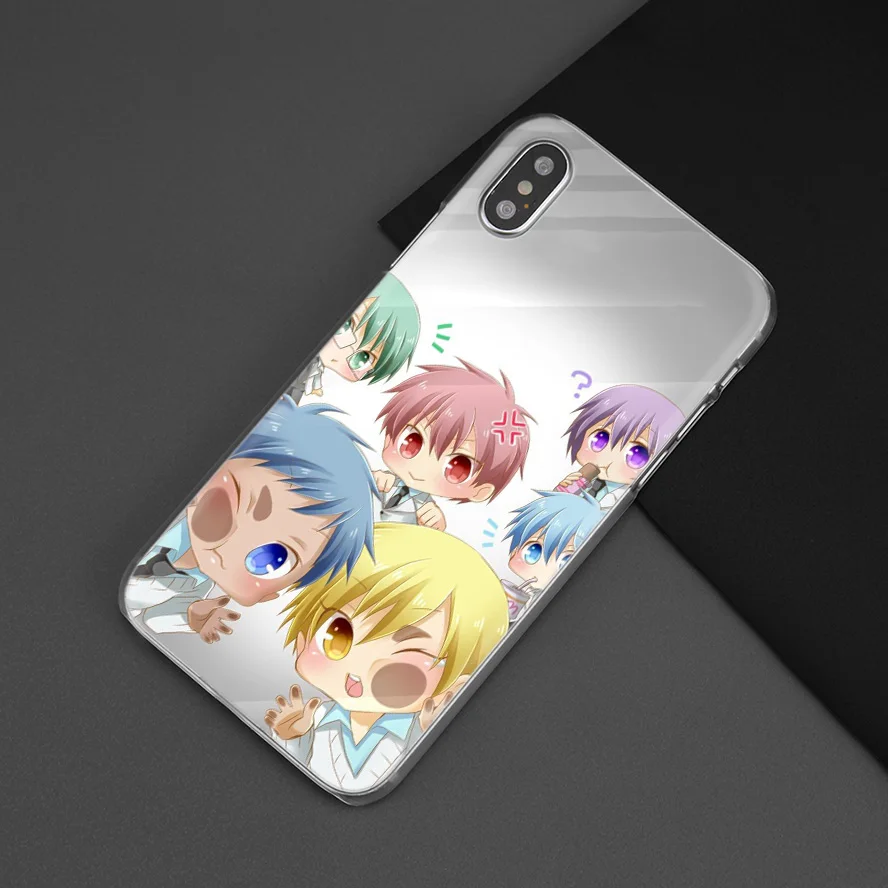 Kuroko чехол без корзины для iPhone XS Max XR X 10 7S 8 6 6S Plus 5S SE 5 4S 4 5C прозрачный жесткий PC аниме Kawaii чехол для телефона