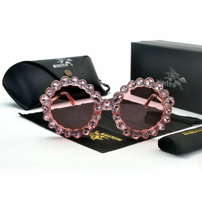 Новые модные брендовые дизайнерские негабаритные очки с бриллиантовой оправой