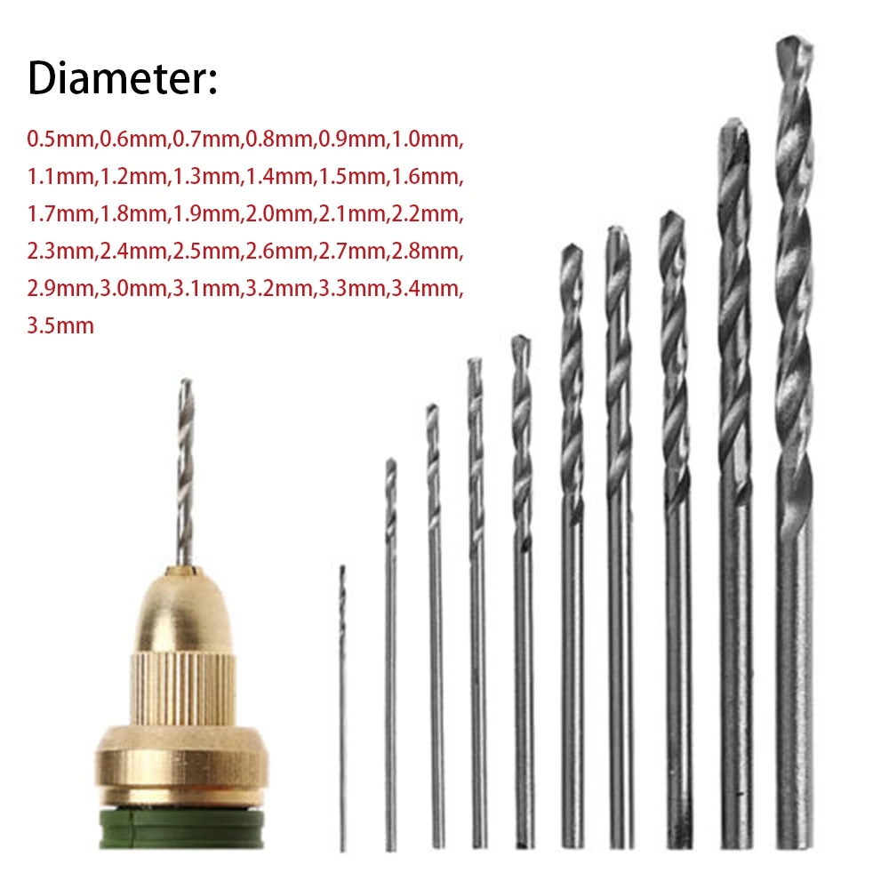 10 шт./Лот микро высокоскоростные стальные HSS прямой хвостовик мини спиральные