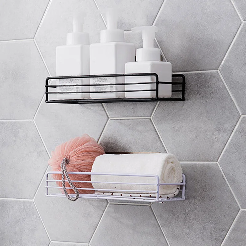

Bathroom Accessories Punch Free Bathroom Shelf Bathroom Organizer Storage Rack Organizer Shower Wall Shelf Kitchen Basket GHS99