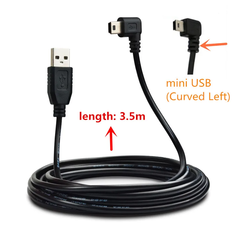 Изогнутый кабель mini / micro USB для зарядки автомобиля видеорегистратора камеры GPS PAD