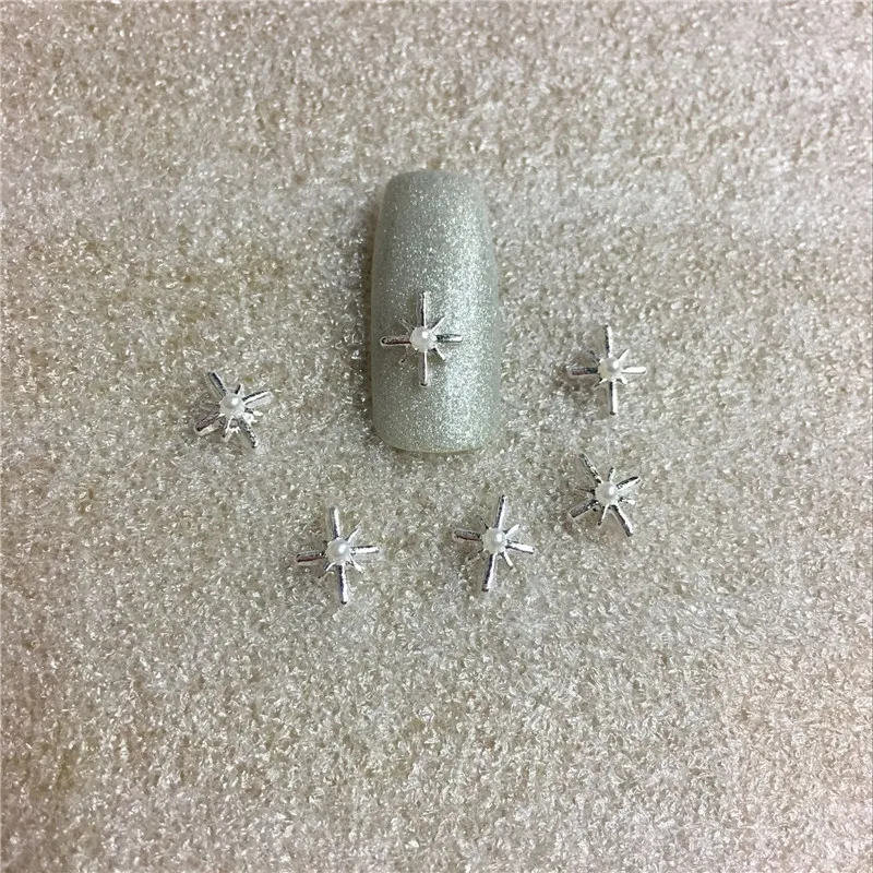 10 шт./пакет ногтей сплава ювелирных изделий из серебра со сверкающими