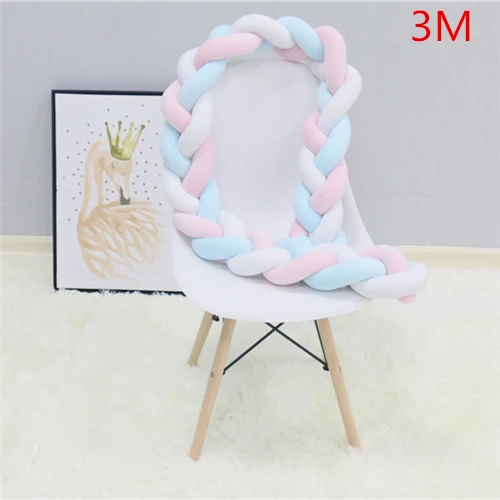 bumper as picture 3M 2 м/3 м бампер для детской кроватки с узлом оплетка защита для кроватки бампер - Цвет: bumper as picture 3M