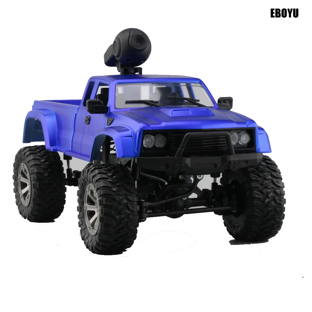 EBOYU FY002A+ WiFi 2,4 Ghz 1/16 4WD снег шины грузовик внедорожник RC грузовик с передний светильник WiFi FPV 0.3MP камера военный грузовик RTR