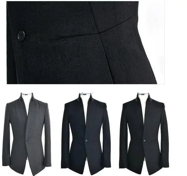 Шерстяное мужское пальто с воротником-стойкой повседневный костюм тренчкот