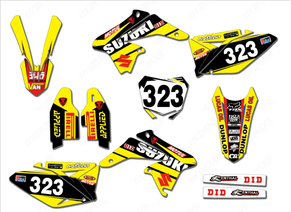 Dirt Bike графические наклейки фон для SUZUKI RMZ250 RMZ 250 2010 2018|Наклейки на автомобиль| |
