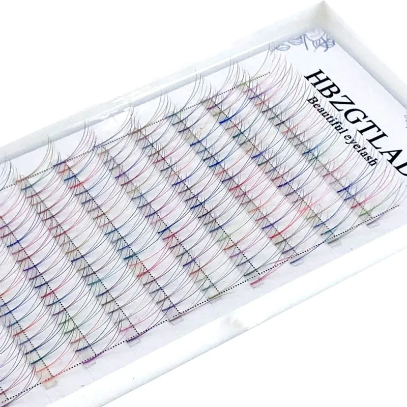 2018 3D русский объем цветные накладные ресницы короткий стержень предварительно