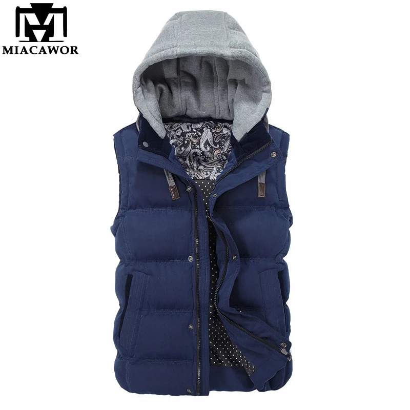 MIACAWOR мужские жилеты осень зима Colete Masculino приталенная куртка без рукавов Homme с