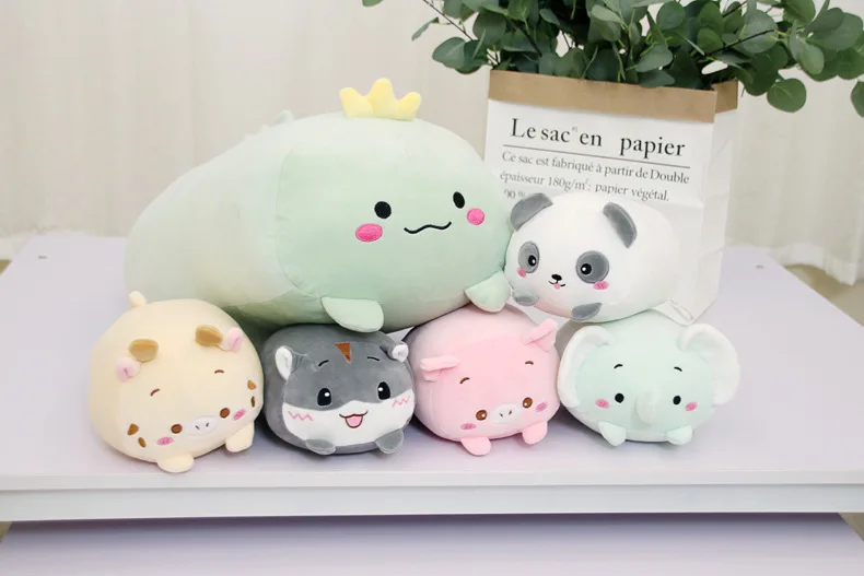 Мягкие животные мультфильм милые подушки толстый кот хомяк слон свинья плюшевая игрушка лягушка мягкие милые дети подарок на день рождения