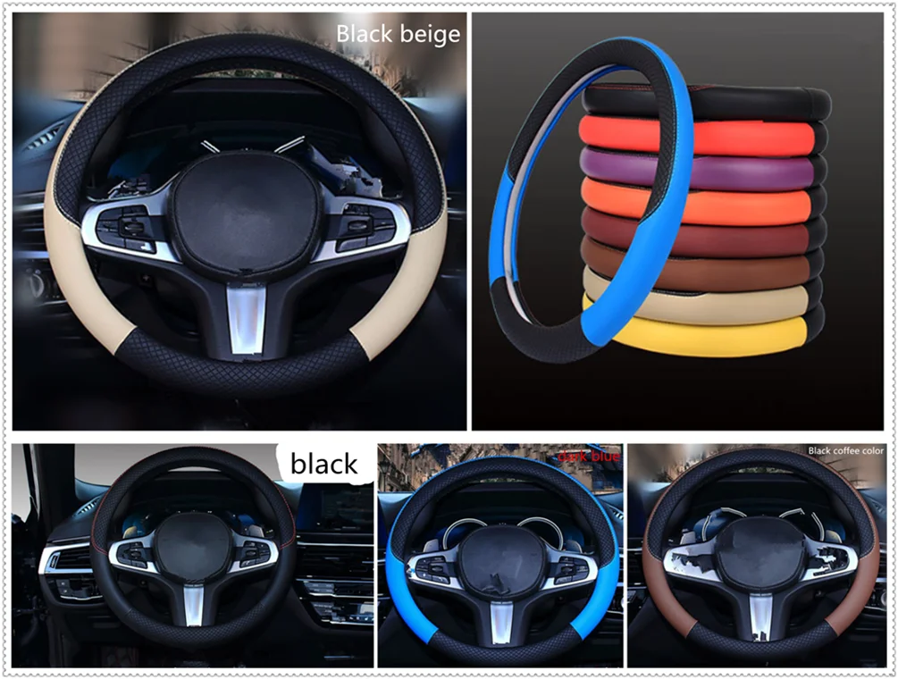 Автозапчасти кожаный чехол для руля 38 см или 15 дюймов Hyundai HND-3 Veloster i10 LPI 30blue R |