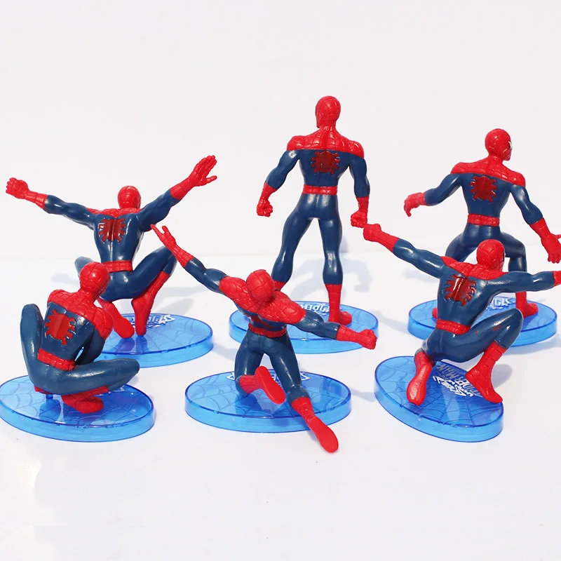 6 Pcs Models Spider-Man Hands Office Decoration Dolls Cartoon Animation Children's Toys Christmas Gifts For Friends Children | Игрушки и