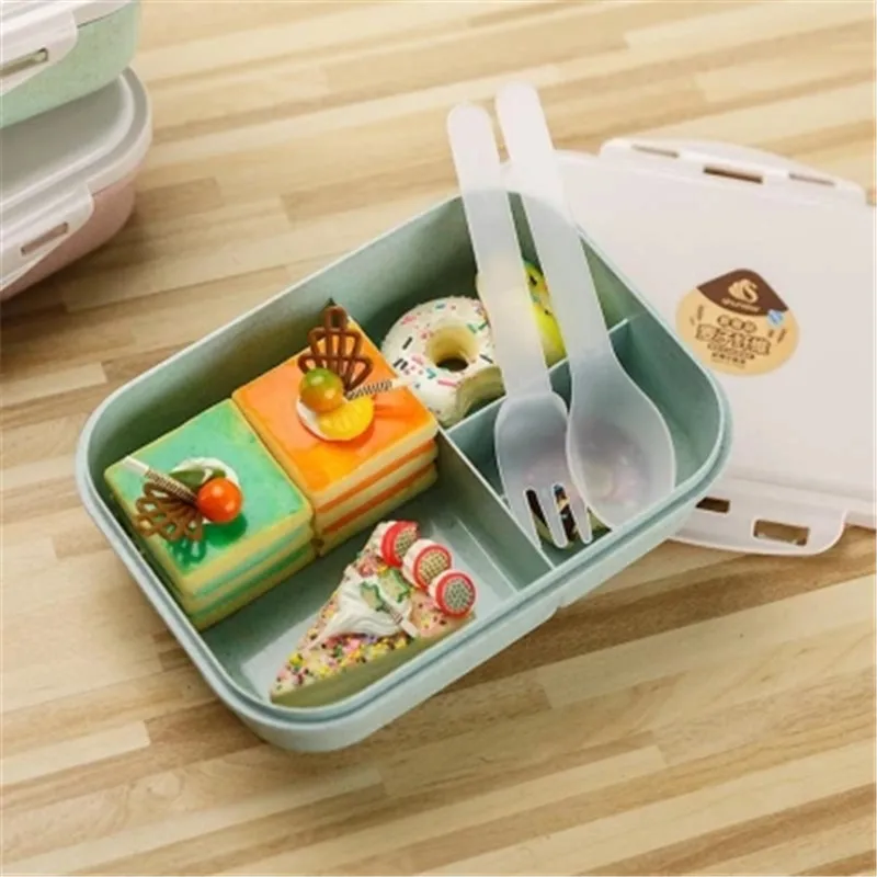 Ланч-бокс Пшеничная солома микроволновая посуда Bento Box качественная натуральная 3
