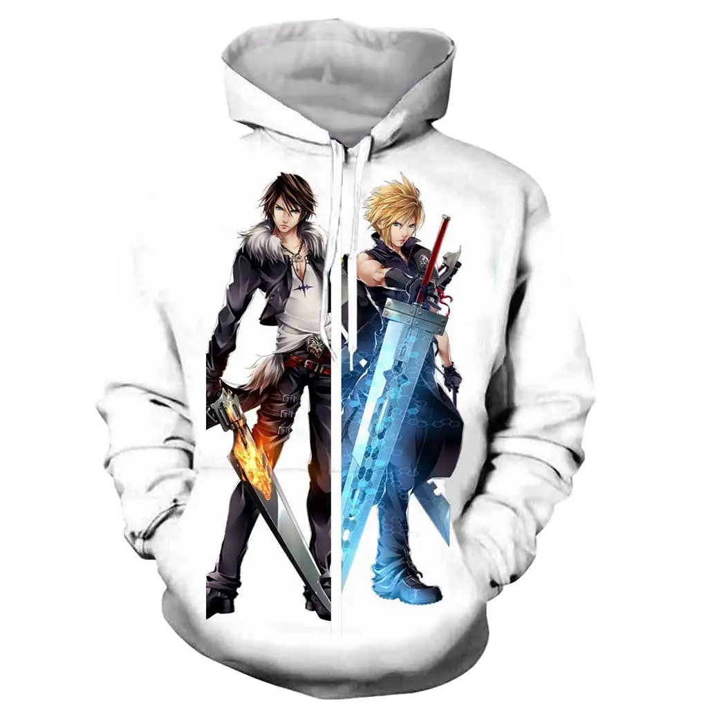 

Anime final fantasy vii 3D printed men hooded hoodie sweatshirt fashion graphic hoodie casual streetwear pullover hoodie