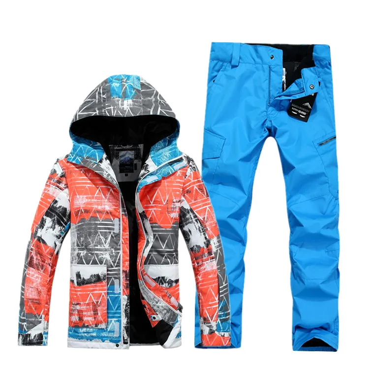 Зимняя GSOU сноуборд Мужская лыжная одежда для лыж Водонепроницаемая Теплая