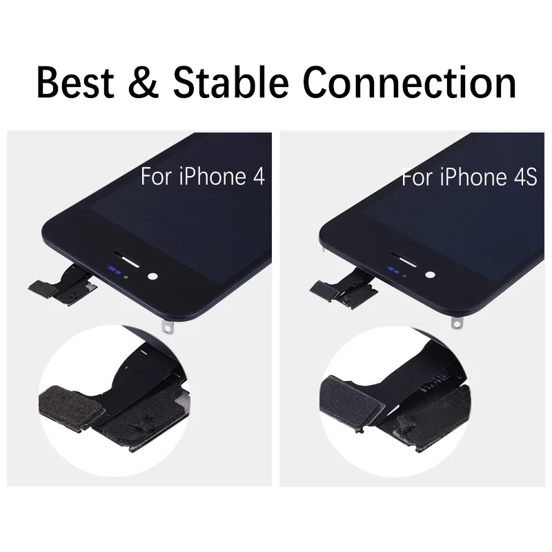 AAA OEM Дисплей для iPhone 5S LCD в сборе с тачскрином на рамке For iPhone 5 LCD for iPhone 4 4S 5C черный белый