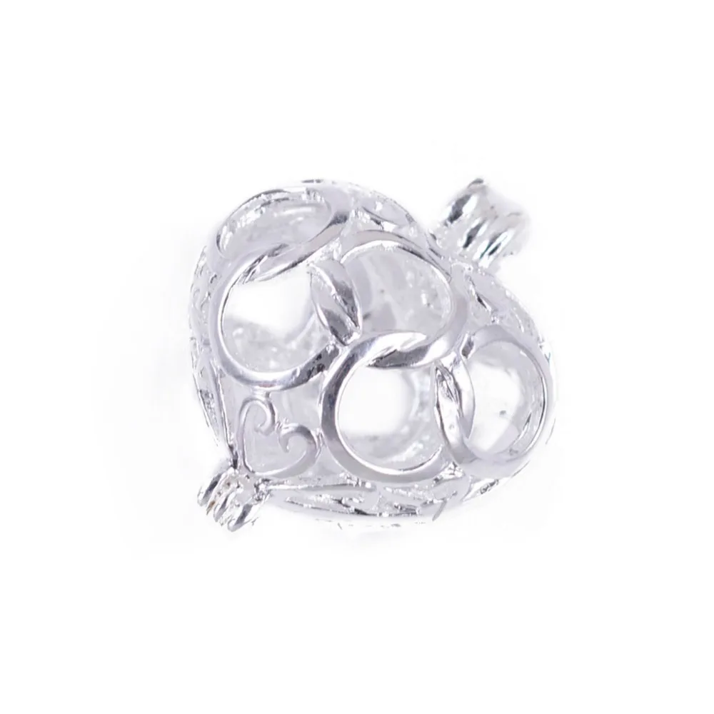 

25*30mm Filigree Heart Shape Brass Cage Pendant ; pearl cage locket,sea glass lockets,Min Order 20pcs
