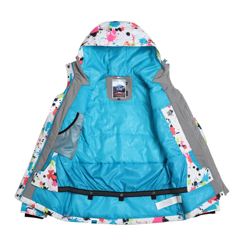 Gsou снег Лыжная куртка женские зимние пальто Водонепроницаемый 10000 ветрозащитная