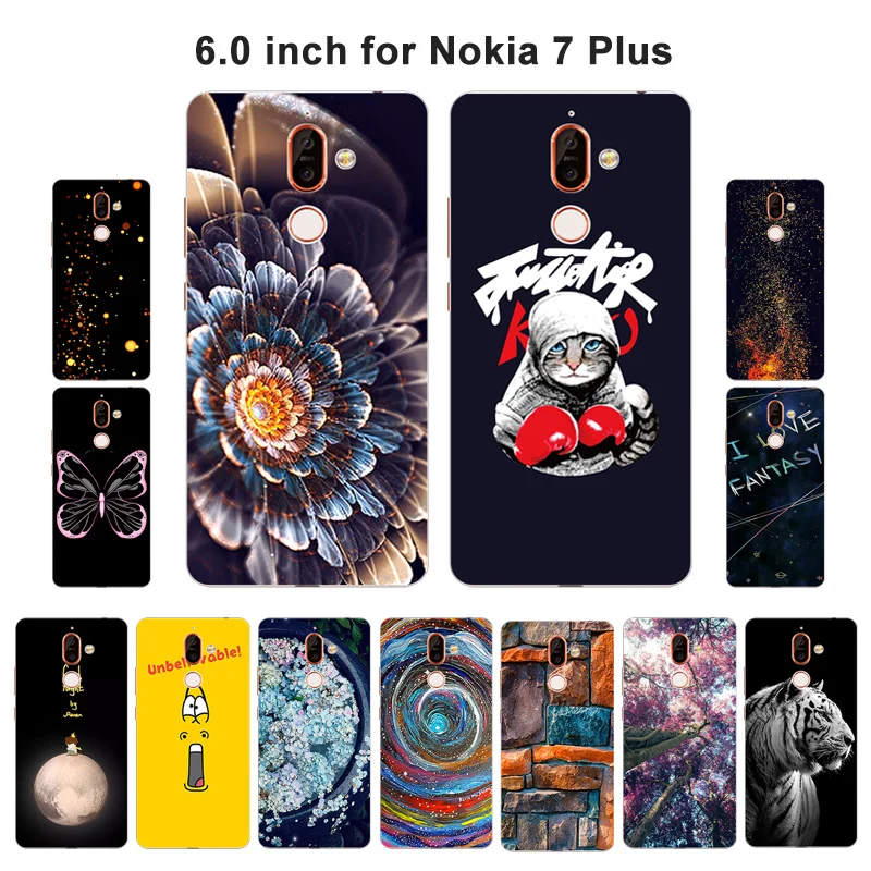 Для Nokia 7 Plus чехол для телефона прозрачный мягкий TPU Nokia7 Силиконовый Модный