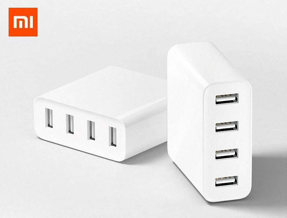 Оригинал Xiao mi USB зарядное устройство 2.4A 4USB порт быстрая зарядка для iphone samsung