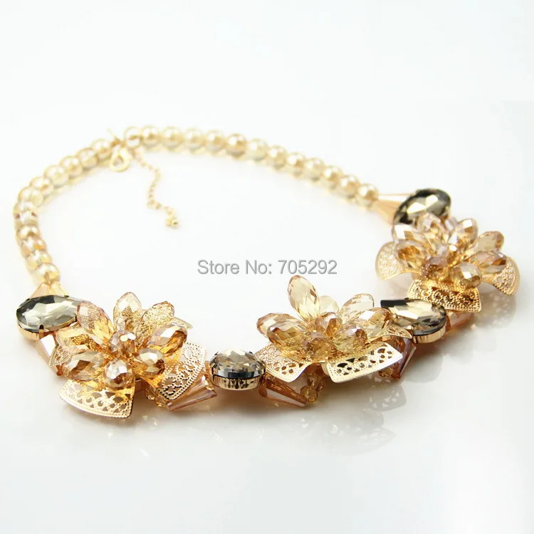 Новинка роскошное Золотое шампанское эффектное ожерелье-чокер для женщин |