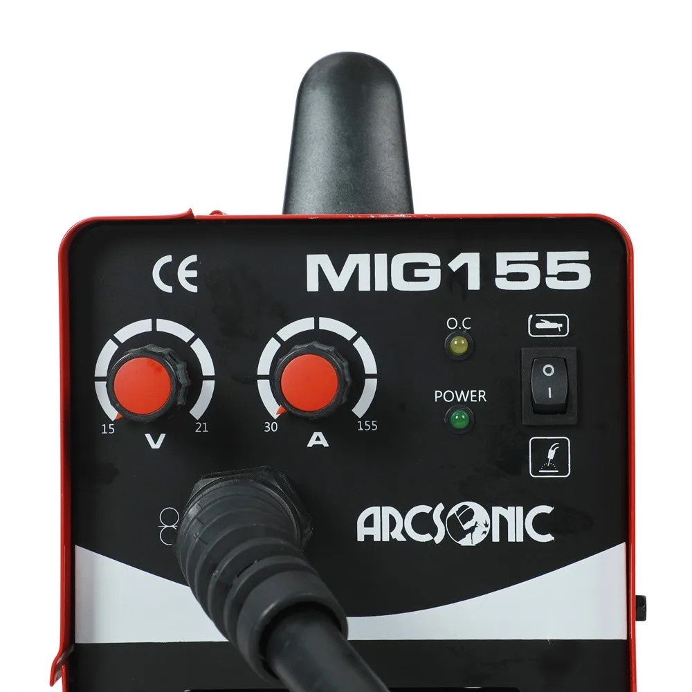 IGBT газ/без газа MIG155 Mig сварочный аппарат 220 В флюсовая проволока стальная сварочная машина портативный DC 2 в 1 Mig Сварка MMA сварка