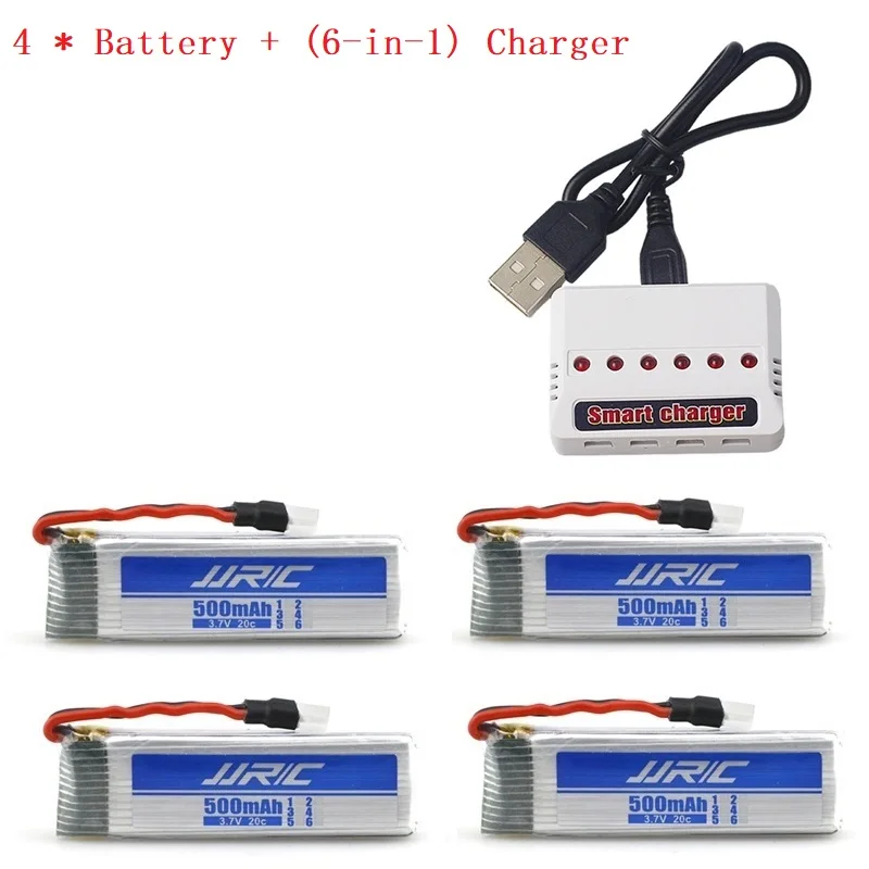 7 шт./компл. 3 v 500mAh 20c для JJPC H37 E50 E50S T37 ELFIE Дрон RC вертолетный Липо батарея и 5 в 1