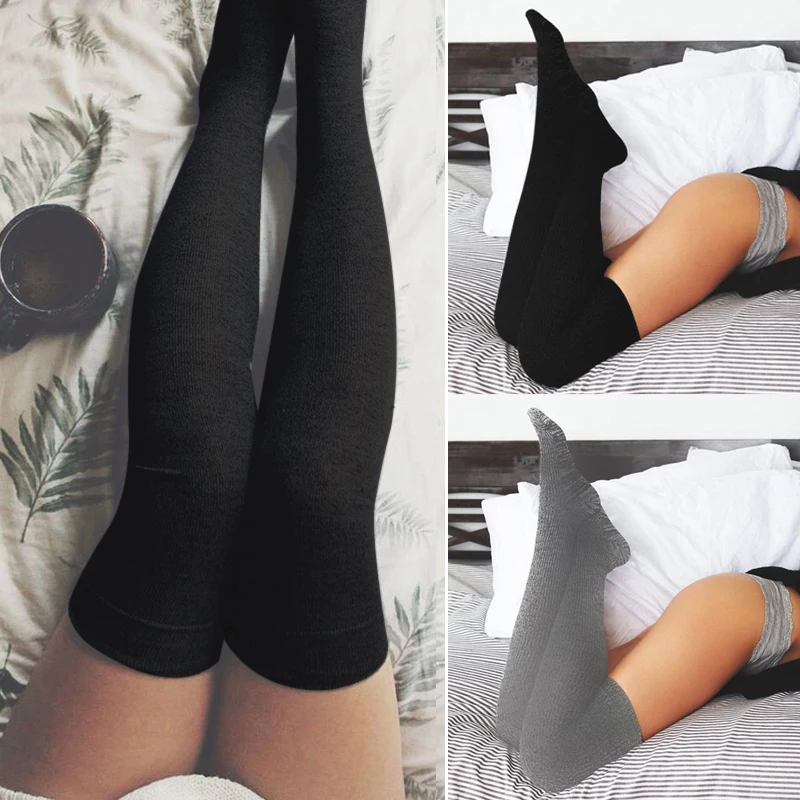 Женские хлопковые гольфы теплые до колена на осень и зиму 2018|media fashion|fashion