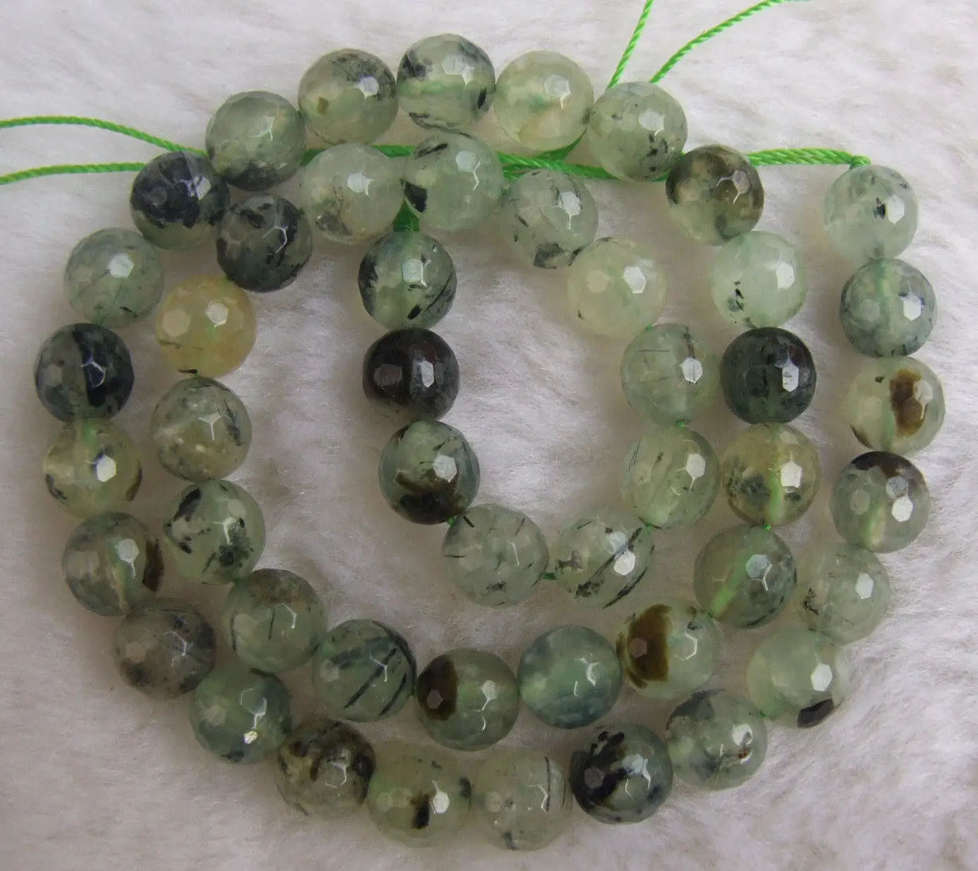 4 мм 6 8 10 12 14 натуральный Зеленый Пренит граненые круглые бусины 15&quot | Украшения и