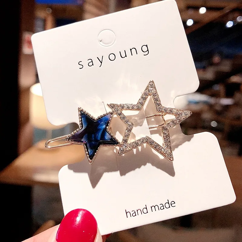 Заколки для волос женские металлические со звездами в Корейском стиле