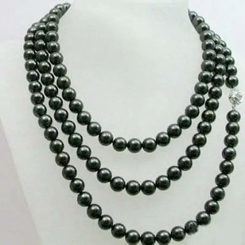 

8-9 natural black freshwater cultured pearl beads necklace round diy jewelry new fashion high quality weddings party 48inchBV414
