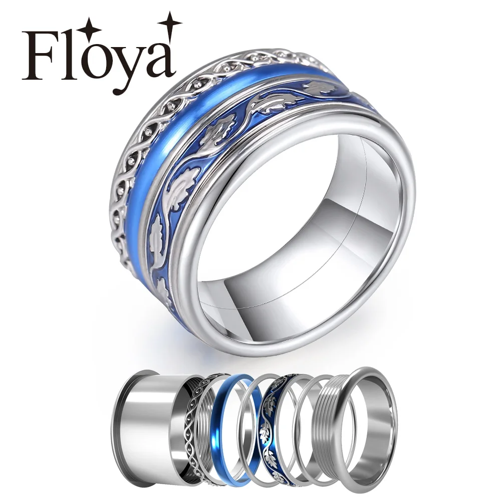 Кольцо Floya из нержавеющей стали 316l эффектное Сменное кольцо коктейльное